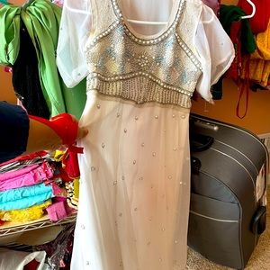 SOLD White anarkali party suit